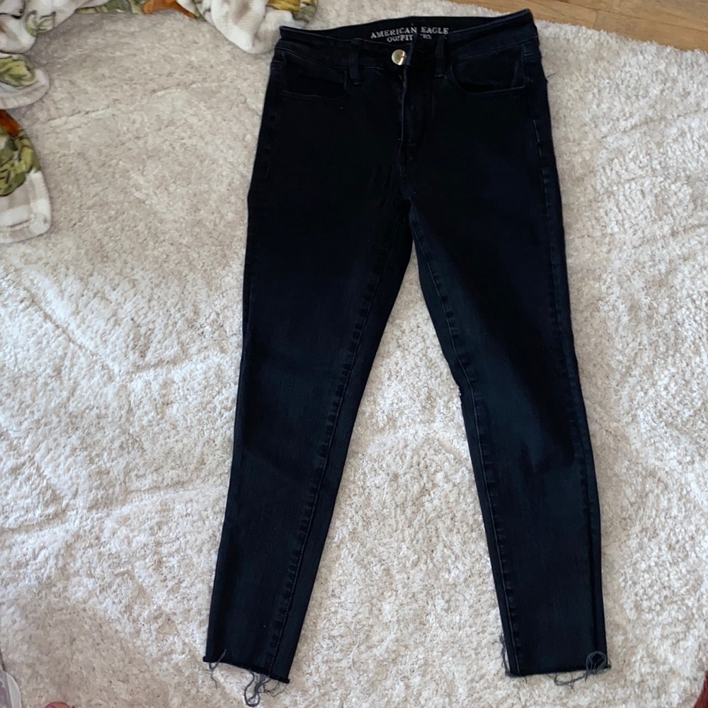 American Eagle Black Crop Jeans